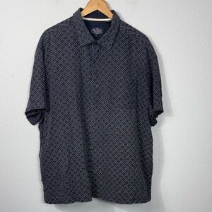 Nat Nast Silk Blend Geometric Button Up Shirt